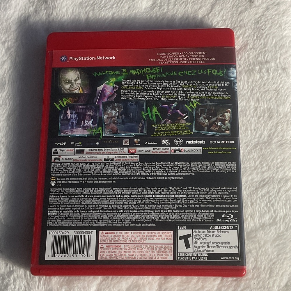 Sony PS3 Batman: Arkham Asylum Game of the Year Edition - Red Case - Picture 2 of 3